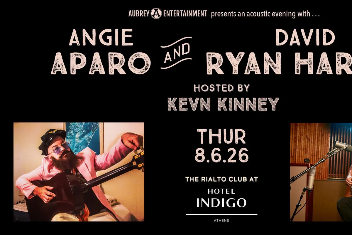 Acoustic evening with Angie Aparo & David Ryan Harris - hosted by Kevn Kinney at Hotel Indigo’s The Rialto Club at Hotel Indigo’s Rialto Club