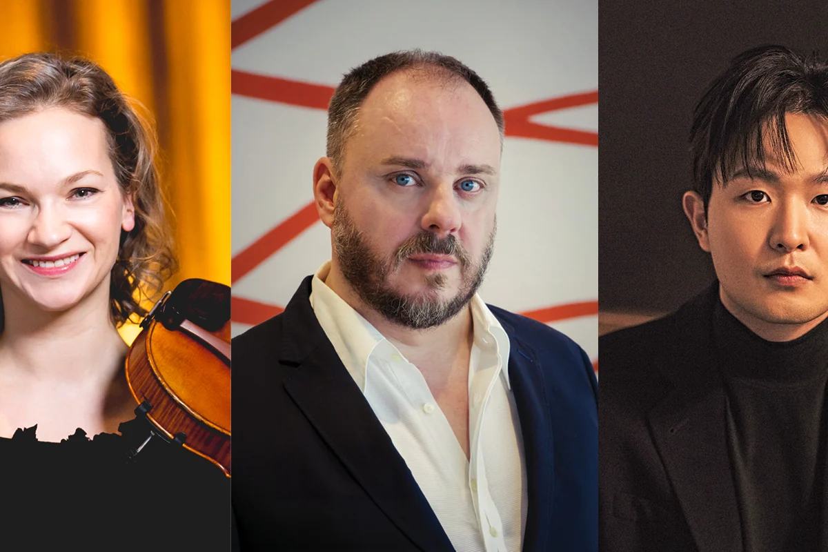 Promotional image for Hilary Hahn, Matthias Goerne & Yekwon Sunwoo at Hodgson Concert Hall